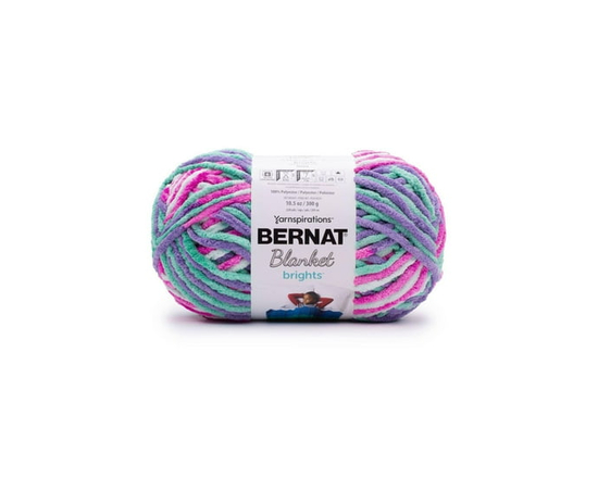 Bernat® Blanket Brights™ Yarn, Polyester #6 Super Bulky, 10.5oz/300g, 220 Yards - As shown (Unicorn Brights)