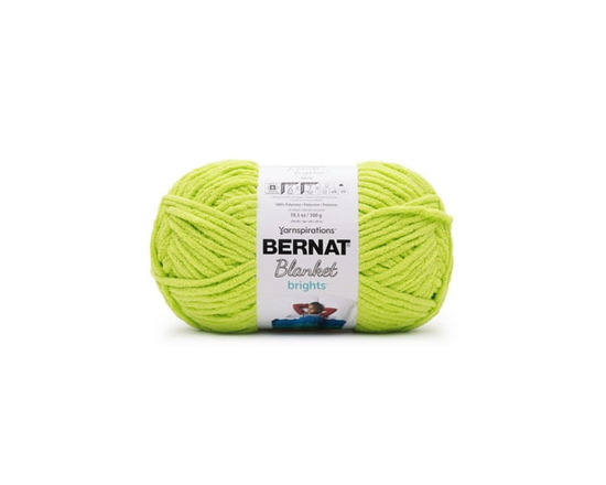 Bernat® Blanket Brights™ Yarn, Polyester #6 Super Bulky, 10.5oz/300g, 220 Yards (Bright Lime)