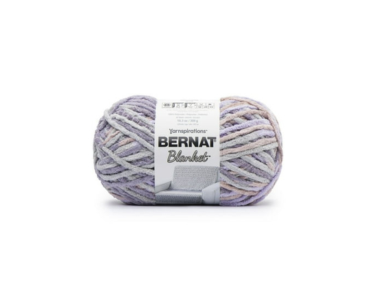 Bernat® Blanket™ #6 Super Bulky Polyester Yarn, Blue Fog Twist 10.5oz/300g, 220 Yards (Misty Mauve)