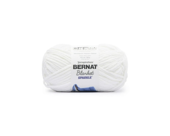Bernat® Blanket Sparkle™ Yarn, Polyester #6 Super Bulky, 10.5oz/300g, 220 Yards (White Sparkle)