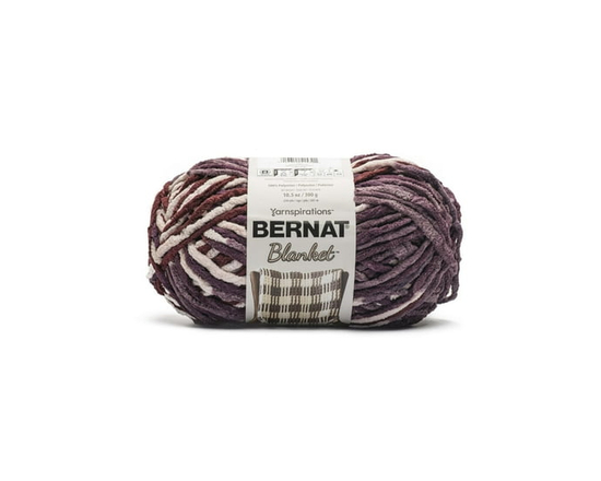 Bernat® Blanket™ #6 Super Bulky Polyester Yarn, Blue Fog Twist 10.5oz/300g, 220 Yards (Plum Preserves)