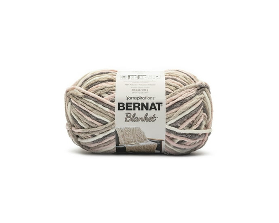 Bernat® Blanket™ #6 Super Bulky Polyester Yarn, Lilac Leaf 10.5oz/300g, 220 Yards (Gray Blush)