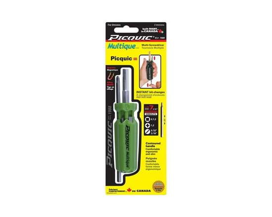 Picquic Multique multiple-bit screwdriver with 7 slim bits - S (Assorted colours in store (Gecko Green, Fuchsia, Process Yellow, Opaque Orange, Bright