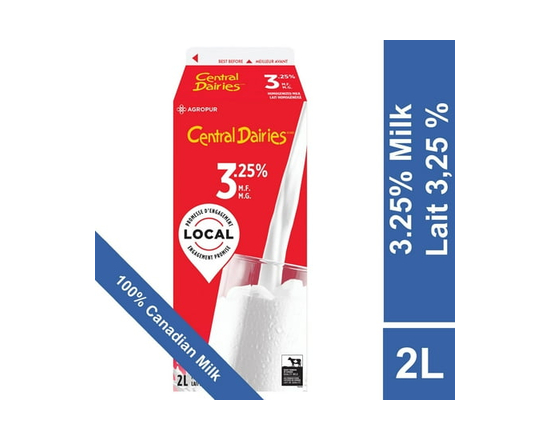 Central Dairies Homogenized 3.25% Milk - 2L