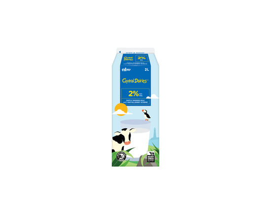 Central Dairies Partly Skimmed 2% Milk - 2L