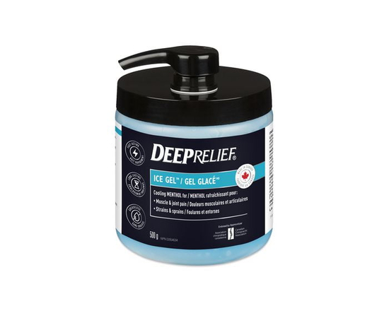 Deep Relief Ice Gel, Soulagement des douleurs musculaires et articulaires, Réduit l'inflammation, 500 g
