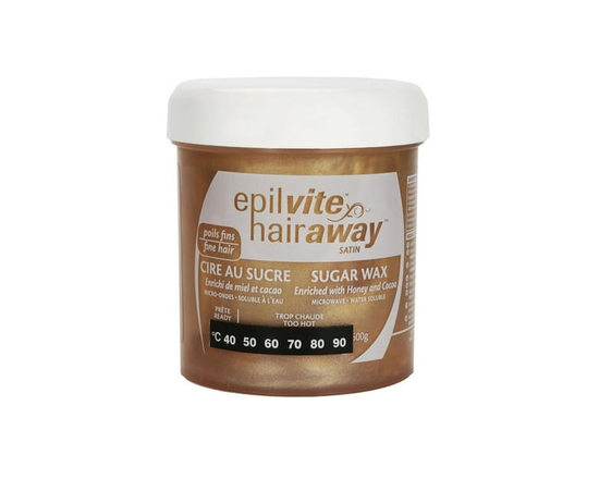 Epil-Vite / Hair-Away Satin Cire Sucre Miel et Cacao - 600 G - 600 g