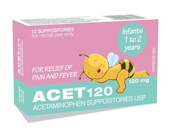 ACET 120mg – Acetaminophen Suppositories USP