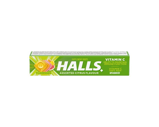 Halls Vitamine C Agrumes Assortis, Bâtonnet De 9 Pastilles