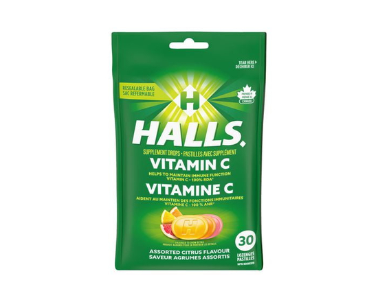 HALLS Vitamin C Assorted Citrus, Supplement Drops