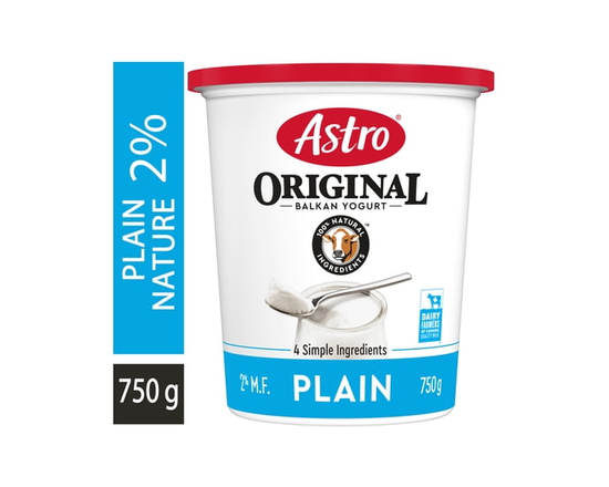 Astro Original Yogurt Plain Balkan Style 2% - 750g