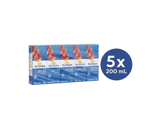 SunRype Pure Apple Juice Boxes 5 x 200 ml - 200 mL