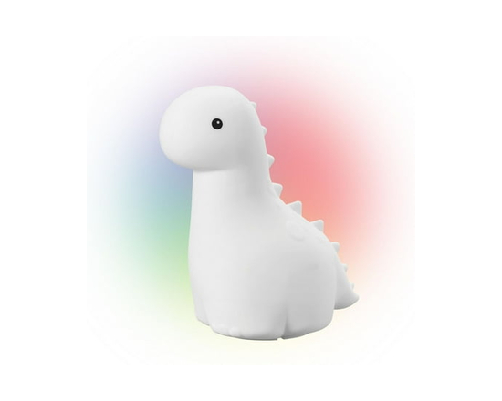 Billie Brontosaurus White Multicolor Changing Integrated LED Rechargeable Silicone Night Light Lamp