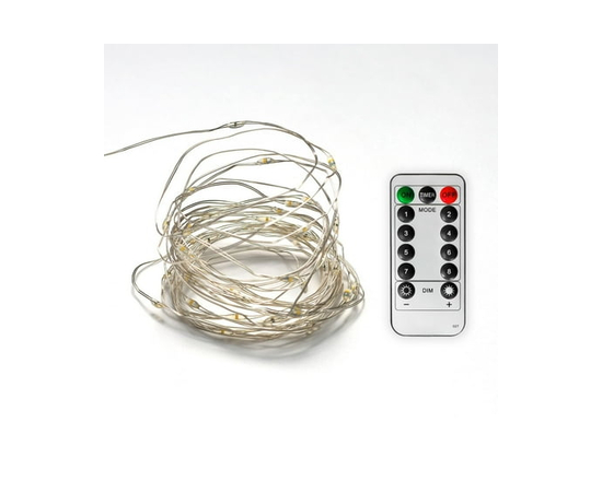 17ft Silver Wire Indoor Battery Operated 45 LED Integrated Fairy String Lights