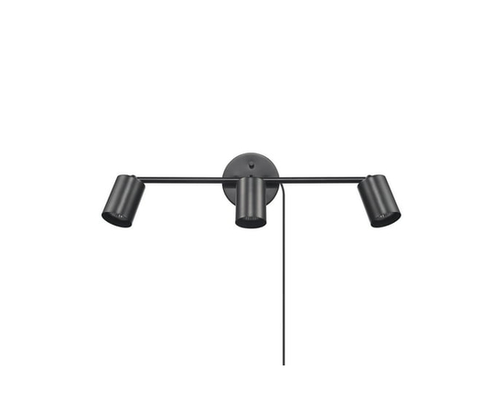 3-Light Matte Black Plug-In or Hardwire Track Lighting
