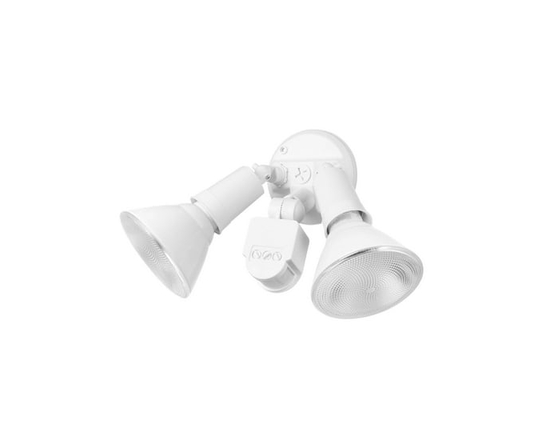 Globe Electric Lampe de sécurité double de 300 W résistante aux intempéries et avec détecteur de mouvement, fini blanc, zone de détection de 180° (797
