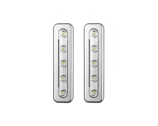 Globe Electric Silver 7" LED 2-Pack Battery Operated Manual On/Off Switch Task Bar Night Light