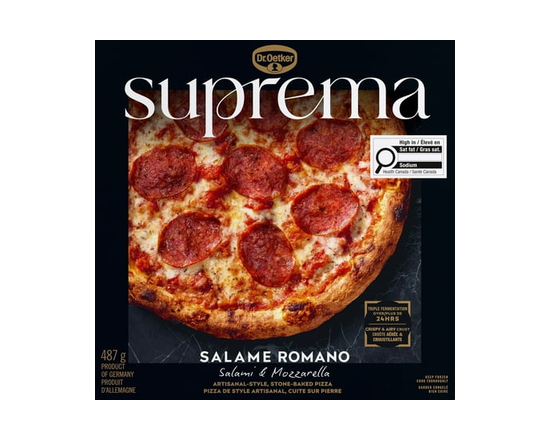 Dr. Oetker Suprema Salame Romano Frozen Neapolitan Pizza - 487G, Suprema - 487G Salame Romano - 1x487G Pizza
