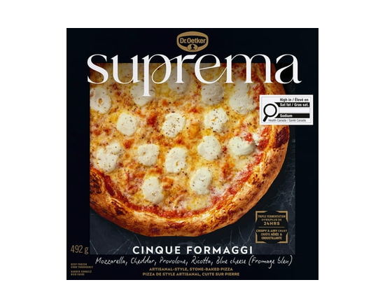 Dr. Oetker Suprema Cinque Formaggi Frozen Neapolitan Pizza - 492G, Suprema - 492G Cinque Formaggi - 1x492G Pizza