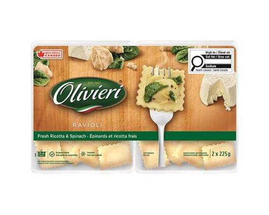 Olivieri Ricotta Spinach Fresh Pasta Ravioli