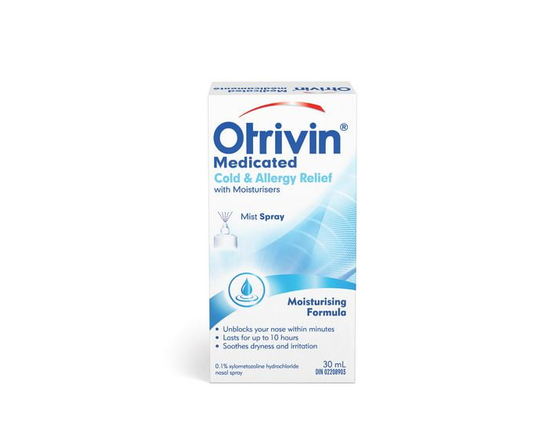 Otrivin Medicated w/Moisturizers Cold & Allergy Relief Nasal Decongestant