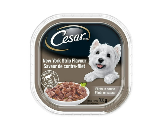 Cesar Filets in Sauce New York Strip Flavour Soft Wet Dog Food - Single serve;Not Applicable;100g;0-100g