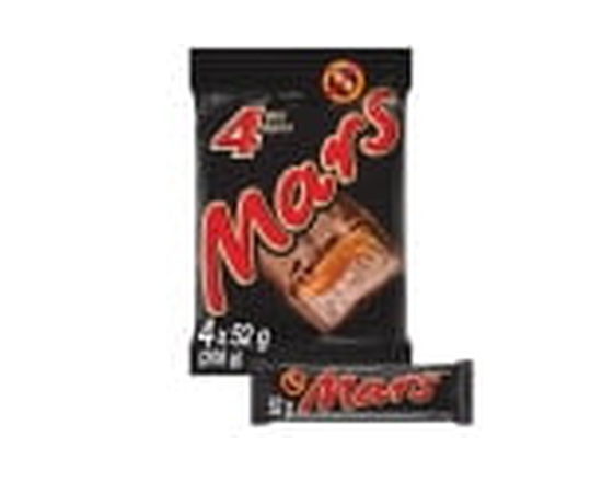 MARS, Peanut Free Chocolate Candy Bar, 4 Full Size Bars, 208g - 208G