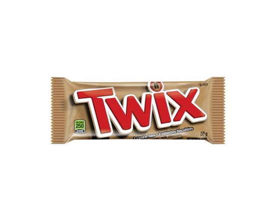 TWIX, Caramel Cookie Chocolate Candy Bar, Full Size Bar, 50 g - Case