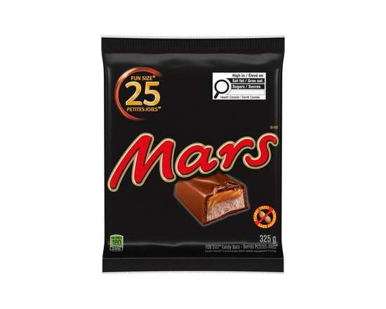 MARS Halloween Chocolate Fun Size Peanut Free Candy Bars, 25 Count Bulk Bag - 325G
