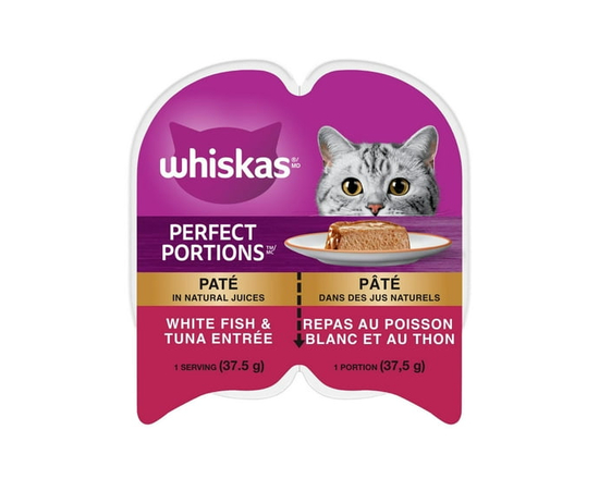Repas au poisson blanc et au thon Whiskas Perfect Portions pâté - Portion individuelle;Sans objet;75;0 à 100 g