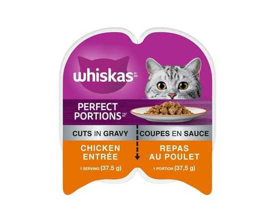 Whiskas Perfect Portions Chicken Entrée Cuts in Gravy Wet Cat Food - Single serve;Not Applicable;75g;0-100g