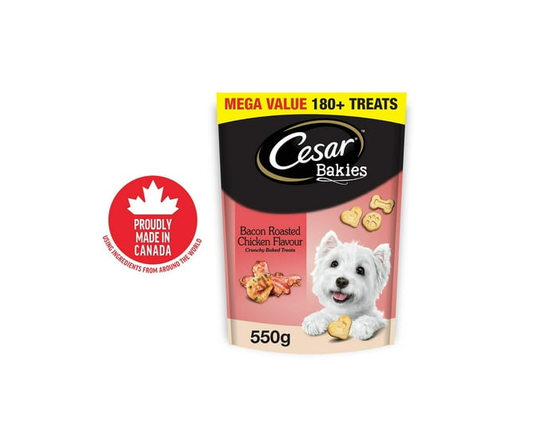 CESAR BAKIES Dog Treats, Small Adult Dogs, Bacon Roasted Chicken - 550g
