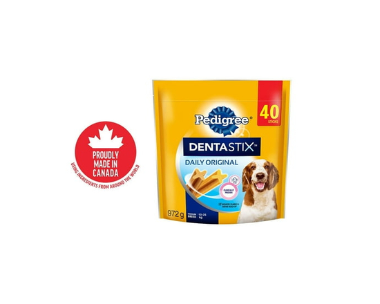 PEDIGREE DENTASTIX Oral Care Original Adult Dog Treats - For Medium Breeds - Reduces Plaque and Tartar Buildup - 40 Sticks - 40 Sticks