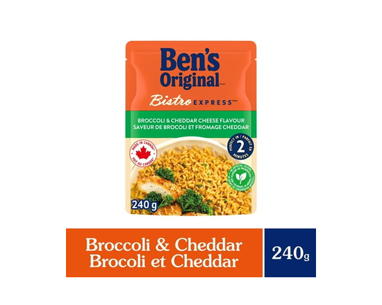 BEN'S ORIGINAL BISTRO EXPRESS brocoli et cheddar, riz à grains longs et d'accompagnement, sachet de 240 g - 240 g