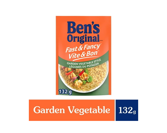 BEN'S ORIGINAL FAST & FANCY Garden Vegetable Style Rice, 132g pouch - 132g