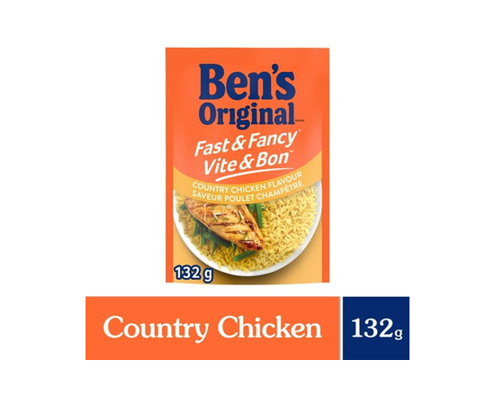 BEN'S ORIGINAL VITE & BON saveur poulet champêtre riz d'accompagnement, sachet de 132 g - 132 g