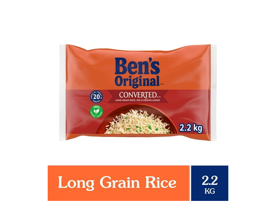 BEN'S ORIGINAL CONVERTED Long Grain Parboiled Rice, 2.2kg Bag - 2.2 kg