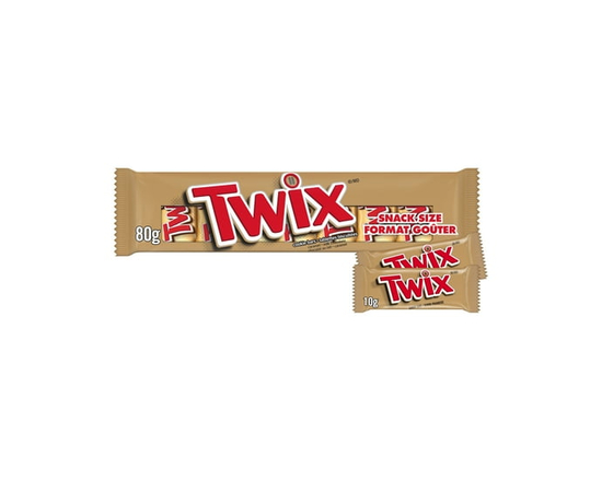 TWIX, Caramel Cookie Chocolate Candy Bar, 8 Fun Size Bars, 80g - 80g