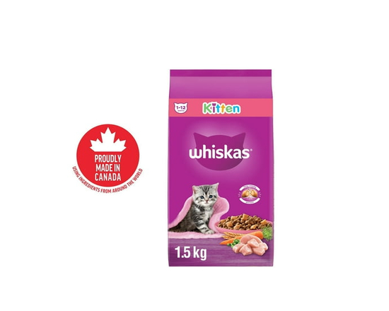 WHISKAS Dry Kitten Food, Chicken, For Cats 1-12 Months, High Quality Protein - Small (0-2kg);1.5kg;Not Applicable