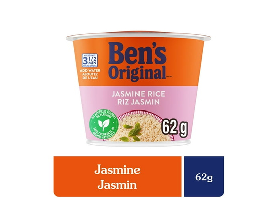BEN'S ORIGINAL(MC) Riz Jasmin Gobelet de Riz, Collation ou Accompagnement, au Micro-ondes en 3,5 Minutes, 62 g - 62g