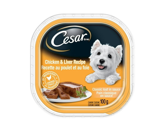 Cesar Classic Loaf in Sauce Chicken & Liver Recipe Soft Wet Dog Food - Single serve;Not Applicable;100g;0-100g