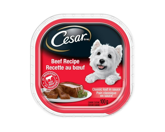 Cesar Classic Loaf in Sauce Beef Recipe Soft Wet Dog Food - Single serve;Not Applicable;100g;0-100g