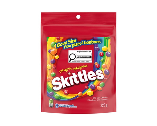 SKITTLES, Original Chewy Candy, Bowl Size Bag, 320g - 320 g