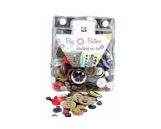 CRAFTING ESSENTIALS Bag O' Buttons Assorted Styles & Colours, 300g - 300 g