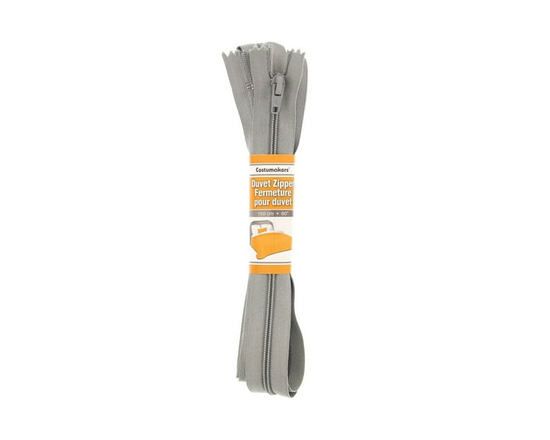 COSTUMAKERS #3 Nylon Coil Duvet Closed-End Zipper 150 cm (59 in), White - 150 cm (59 in) (Grey)