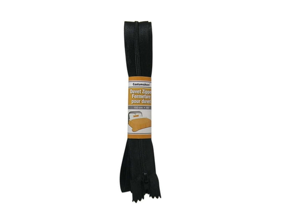 COSTUMAKERS #3 Nylon Coil Duvet Closed-End Zipper 150 cm (59 in), Grey - 150 cm (60 in) (Black)