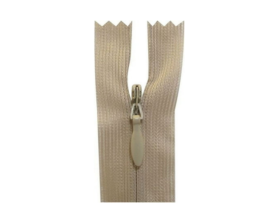 COSTUMAKERS Invisible Closed-End fermeture éclair 20 cm (7.9 in), blanc, #2.5 spirale en nylon - 20 cm (Beige)