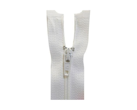 COSTUMAKERS One-Way Separating Zipper 23 cm (9.1 in), Black, #2.5 Nylon Coil, White - 23 cm (9.1 in) (White)