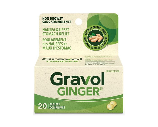 Gravol Ginger Non-Drowsy 20 Tablets