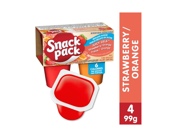 Snack Pack® Juicy Gels® No Sugar Added Strawberry and Orange Fruit Juice Cups - 396 g